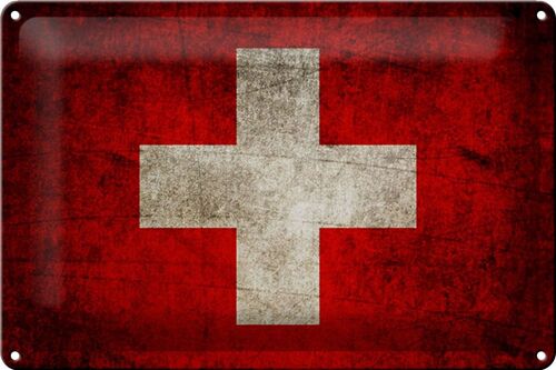 Blechschild Flagge 30x20cm Schweiz Fahne