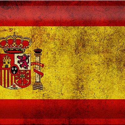 Targa in metallo bandiera 30x20 cm Bandiera Spagna
