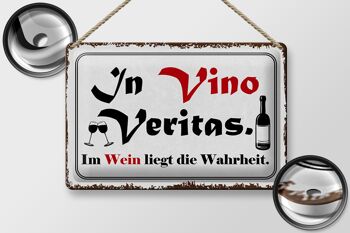 Panneau en étain disant 30x20cm dans Vino Veritas Wine Truth 2