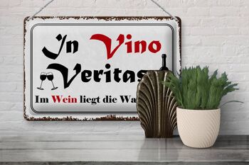 Panneau en étain disant 30x20cm dans Vino Veritas Wine Truth 3