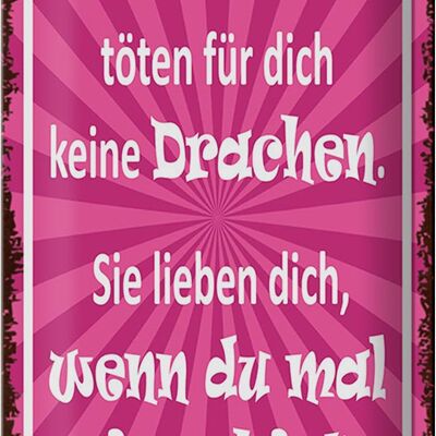 Blechschild Spruch 20x30cm wahre Prinzen töten keine