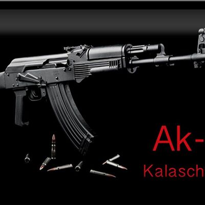 Targa in metallo fucile 30x20 cm AK-47 Kalashnikov