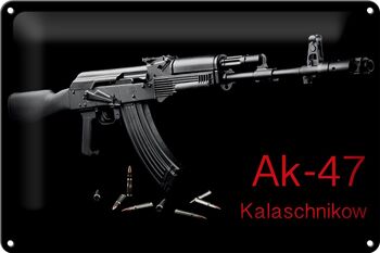 Plaque en tôle Fusil 30x20cm AK-47 Kalachnikov 1