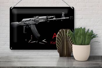 Plaque en tôle Fusil 30x20cm AK-47 Kalachnikov 3