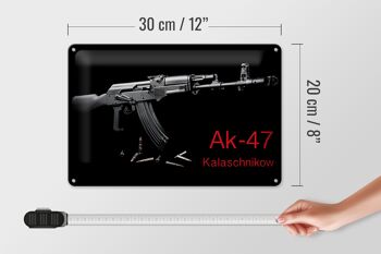 Plaque en tôle Fusil 30x20cm AK-47 Kalachnikov 4