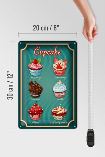 Plaque en tôle alimentaire 20x30cm Cupcake Framboise Chocolat 4