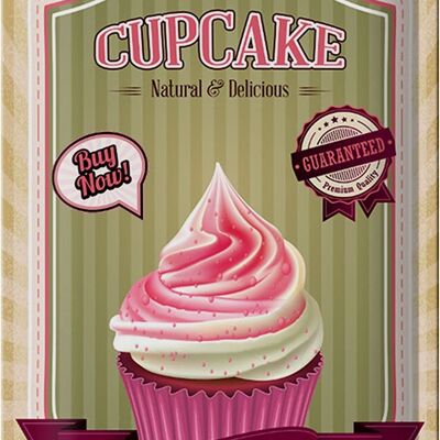 Cartel de chapa comida 20x30cm Cupcake natural Delicious home