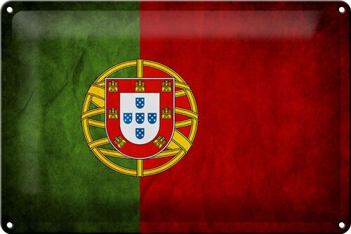 Blechschild Flagge 30x20cm Portugal Fahne