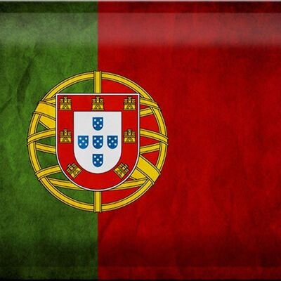 Targa in metallo bandiera 30x20 cm Bandiera del Portogallo