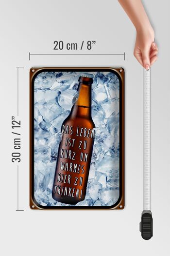 Plaque en étain indiquant 20x30 cm La vie est actuellement une question de bière chaude 4