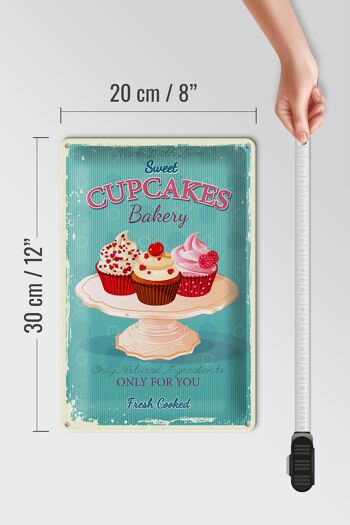 Plaque en tôle Cupcakes 20x30cm made with love sweet bakery 4