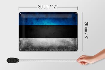 Drapeau en étain 30x20cm, drapeau de l'estonie 4