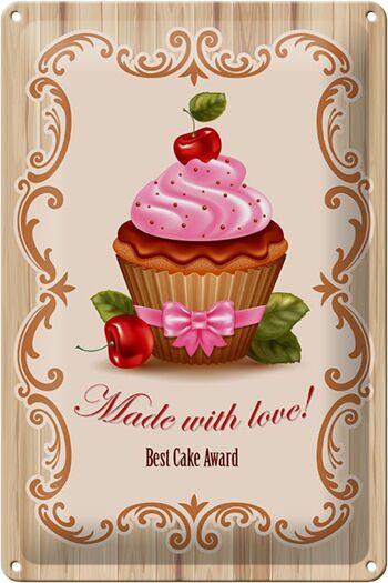 Plaque en étain alimentaire 20x30cm, prix du meilleur cupcake avec amour 1