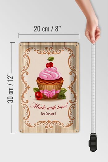Plaque en étain alimentaire 20x30cm, prix du meilleur cupcake avec amour 4