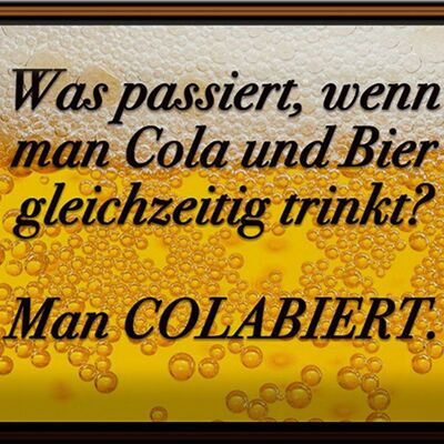 Blechschild Spruch 30x20cm was passiert wenn Cola und Bier