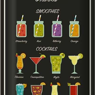 Tin sign Drinks 20x30cm Summer Smoothies Cocktails