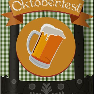 Plaque en tôle 20x30cm Bière Oktoberfest