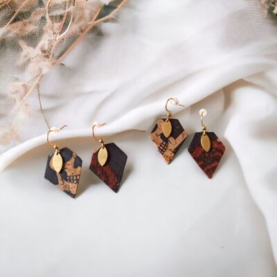 Gothic cork earrings