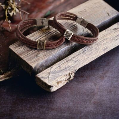 Geflochtenes Herrenarmband aus Kork von Fabien
