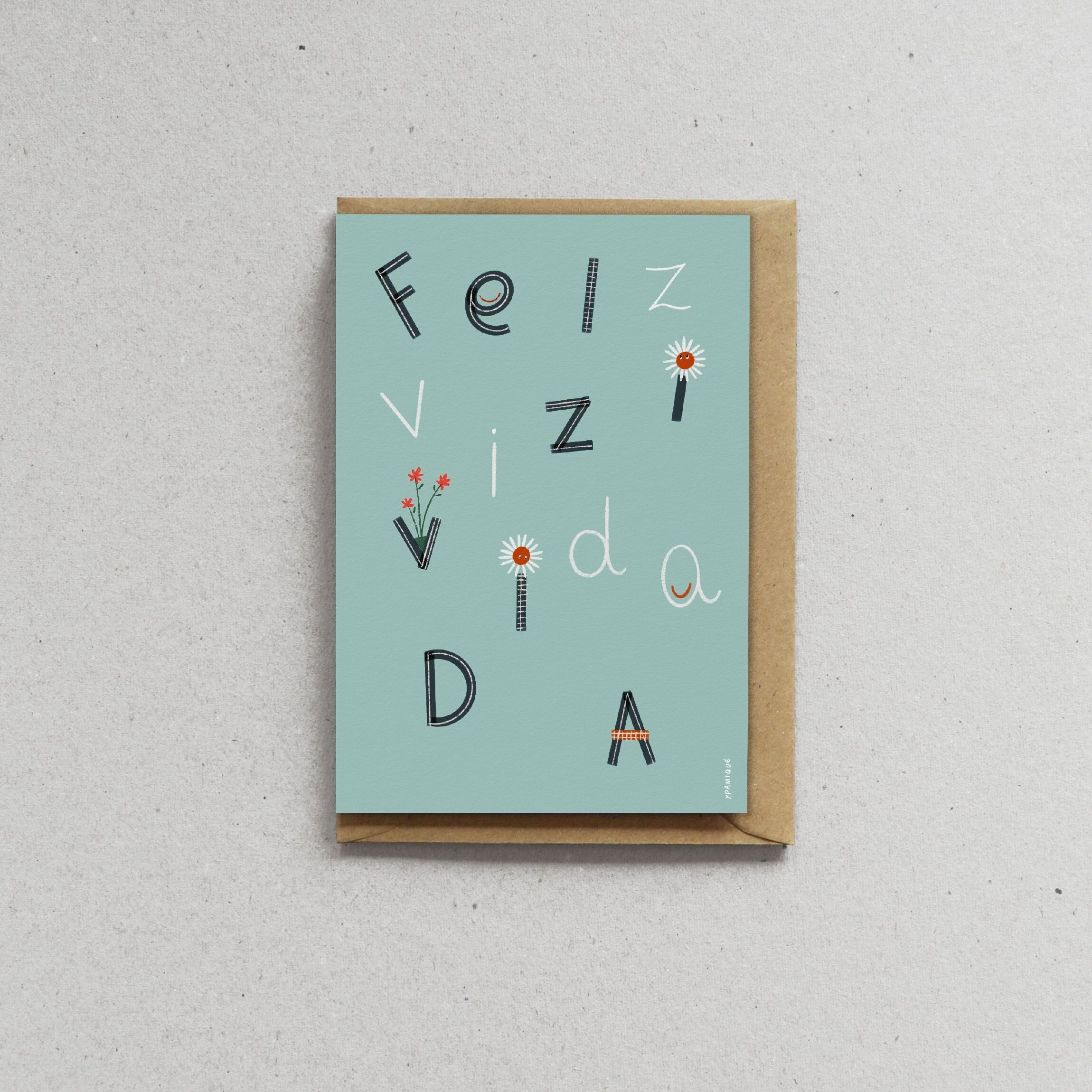 Karte mit Umschlag - Geburtstag - Happy Life