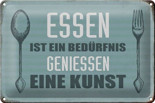 Blechschild Spruch 30x20cm Essen ist eine Kunst