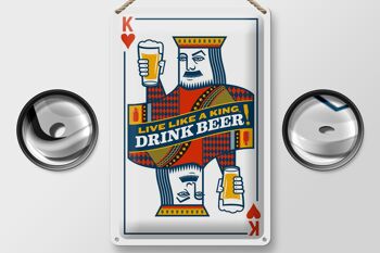 Panneau en étain carte à jouer 20x30cm Beer King boisson Beer King 2