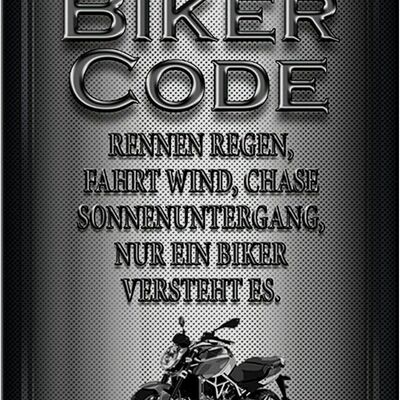 Metal sign motorcycle 20x30cm biker code race rain wind