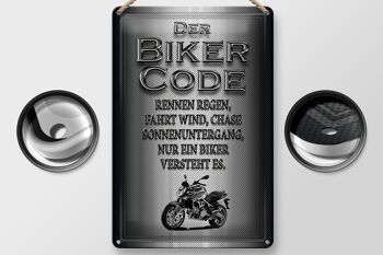 Plaque en tôle moto 20x30cm code motard course pluie vent 2