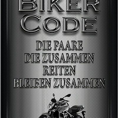 Blechschild Motorrad 20x30cm Biker Code Paare zusammen
