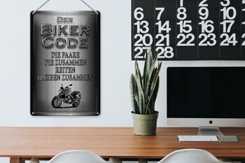 Plaque en tôle moto 20x30cm code motard couples ensemble 3