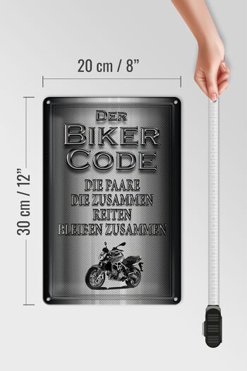 Plaque en tôle moto 20x30cm code motard couples ensemble 4