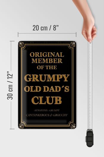 Panneau en étain disant 20x30cm Original Grumpy Old Dad's Club 4