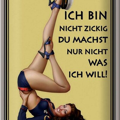 Blechschild Spruch 20x30cm Frau ich bin nicht zickig