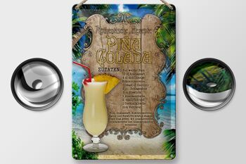 Plaque en tôle recette 20x30cm Pina Colada ingrédients rhum ananas 2