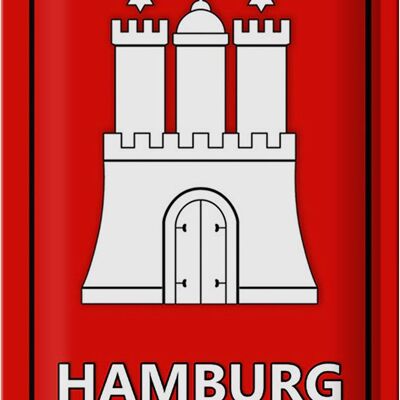 Metal sign coat of arms 20x30cm Hamburg state