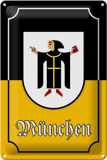 Plaque en tôle armoiries 20x30cm Armoiries de la ville de Munich Bavière 1