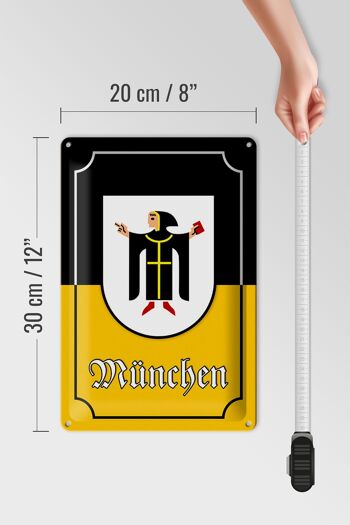 Plaque en tôle armoiries 20x30cm Armoiries de la ville de Munich Bavière 4
