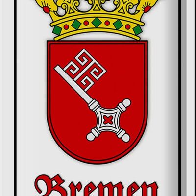 Cartel de chapa escudo de armas 20x30cm ciudad de Bremen escudo de armas ciudad