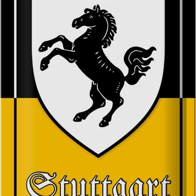 Cartel de chapa escudo de armas 20x30cm Escudo de armas de la ciudad de Stuttgart