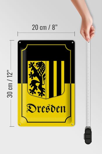Plaque en tôle avec armoiries 20x30cm Armoiries de la ville de Dresde 4