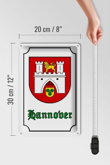 Plaque en tôle avec armoiries 20x30cm Armoiries de la ville de Hanovre 4