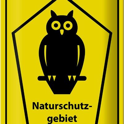 Metal sign nature 20x30cm nature reserve owl