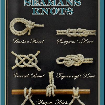 Blechschild Spruch 20x30cm Seamans Knots Seemansknoten