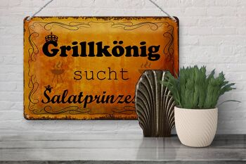 Plaque en tôle indiquant 30x20cm Grillkönig Salad Princess 3
