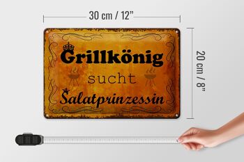 Plaque en tôle indiquant 30x20cm Grillkönig Salad Princess 4
