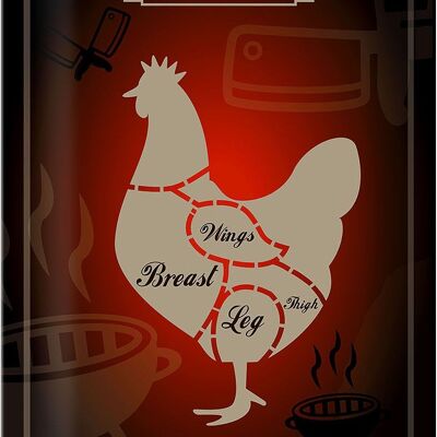 Metal sign meat 20x30cm Fowl exclusive chicken