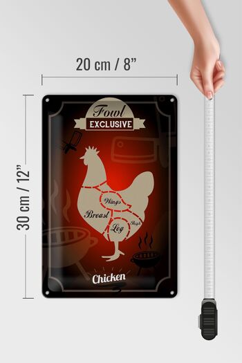 Plaque en tôle viande 20x30cm Poule exclusive poulet 4