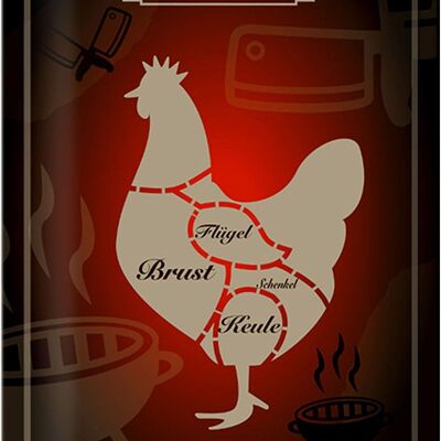 Metal sign meat 20x30cm chicken exclusive chicken