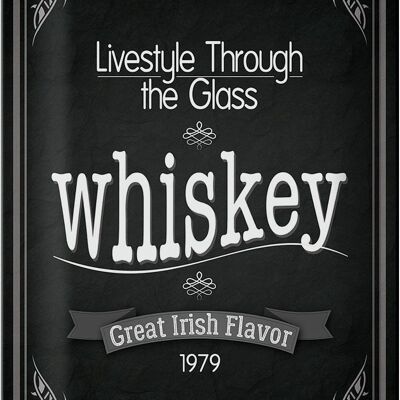 Metal sign 20x30cm Whiskey livestyle trough