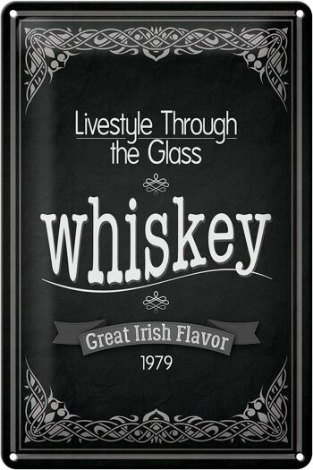 Plaque en tôle 20x30cm Whisky lifestyle auge 1